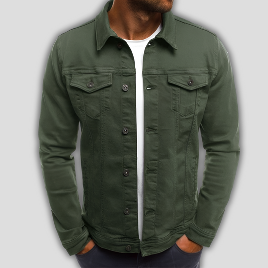 Stylische Herren Jeansjacke Einfarbig - IdealeKleiden