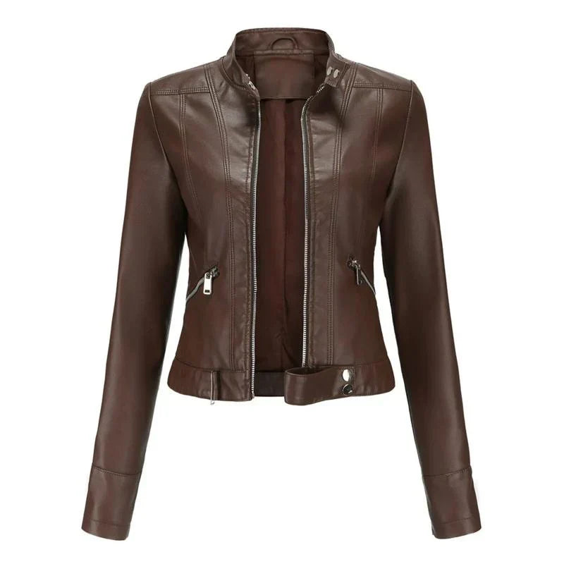 Elegante Damen Jacke Vegan Leder Stil