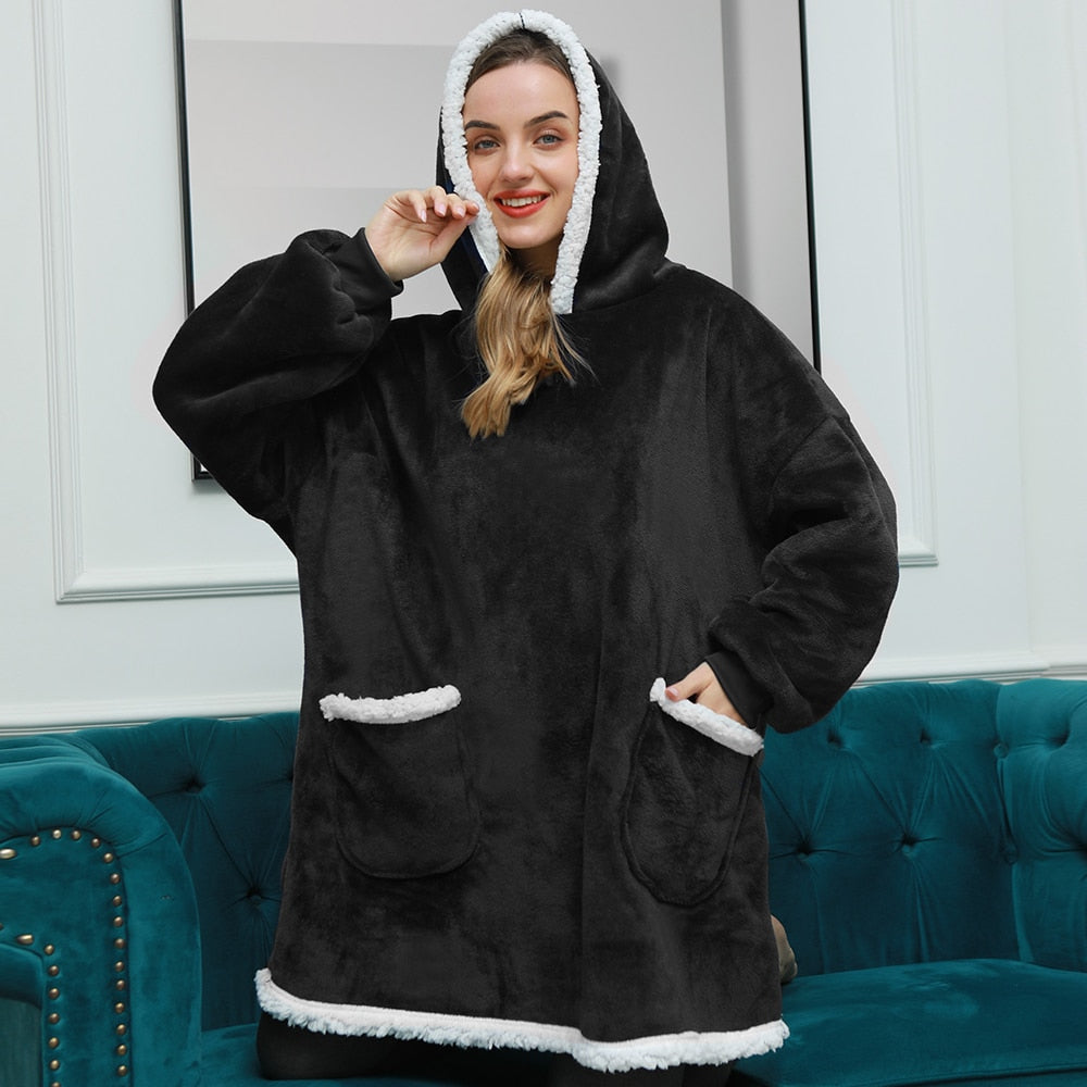 Große Damen Pullover Oversize Kapuze