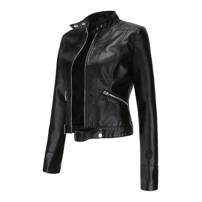 Elegante Damen Jacke Vegan Leder Stil - IdealeKleiden