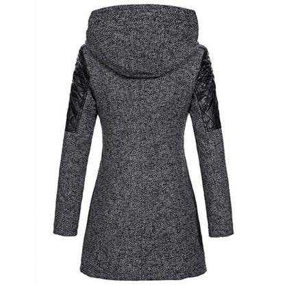 Stylisher Damenmantel Asymmetrisch Gesteppt - IdealeKleiden