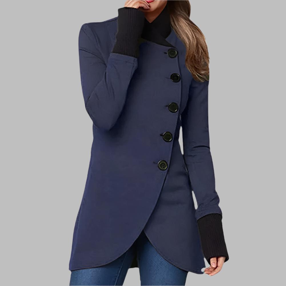 Elegante Damenjacke Mit Hochem Kragen