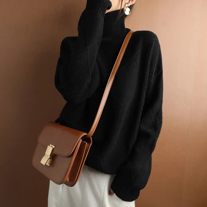 Weicher Cashmere Pullover Rollkragen Damenschal