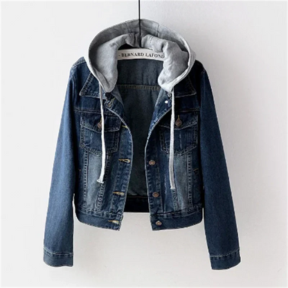 Damen Jeans mit Abnehmbarer Kapuze