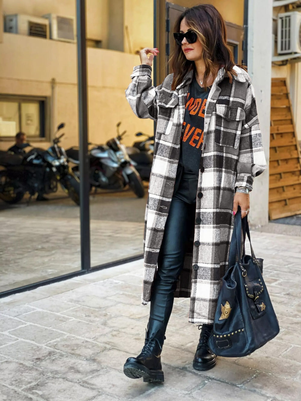 Flanell Karottenmantel Damen Warm