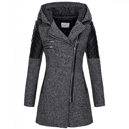 Stylisher Damenmantel Asymmetrisch Gesteppt