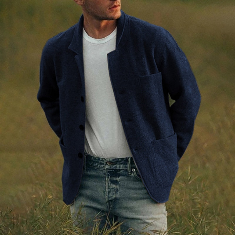 Stilvoller Herren Wollcardigan Mit Knöpfen