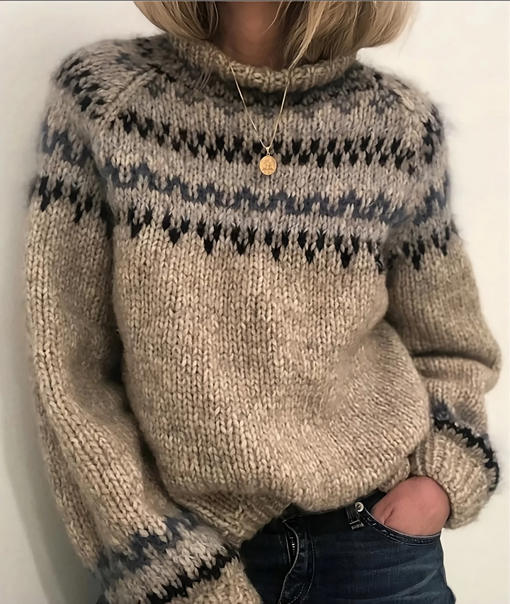 Weicher Rollkragenpullover Damen Isländische Wolle