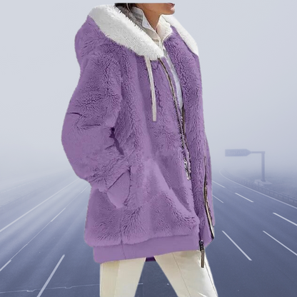 Übergroße Damenjacke Teddyfell Warm Wintermantel