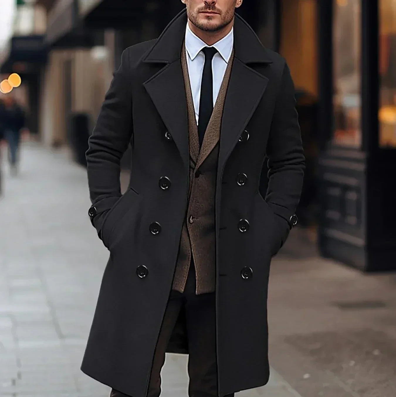 Herren Wollmantel Warm Winter