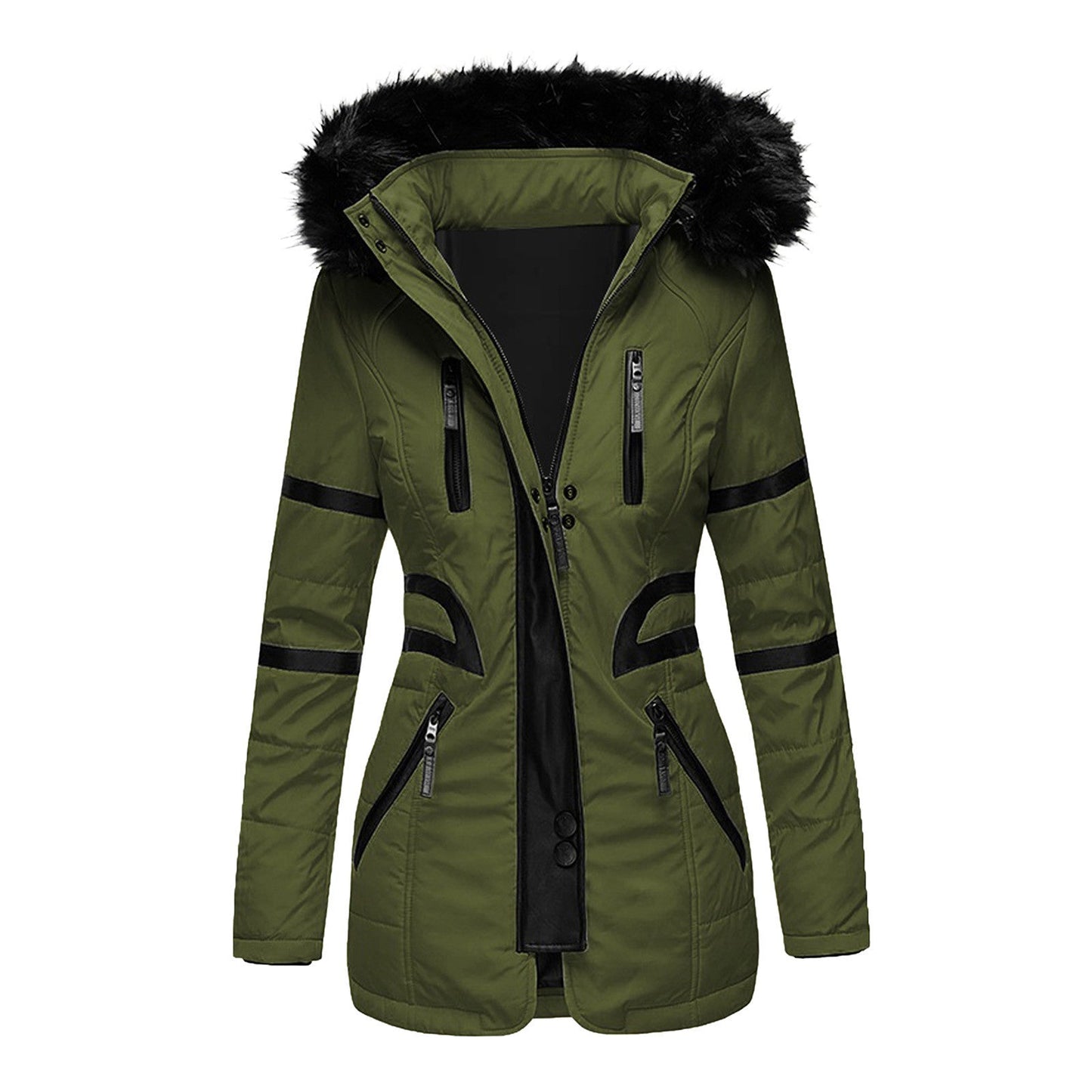 Eleganter Damen Wintermantel Warm Kapuze