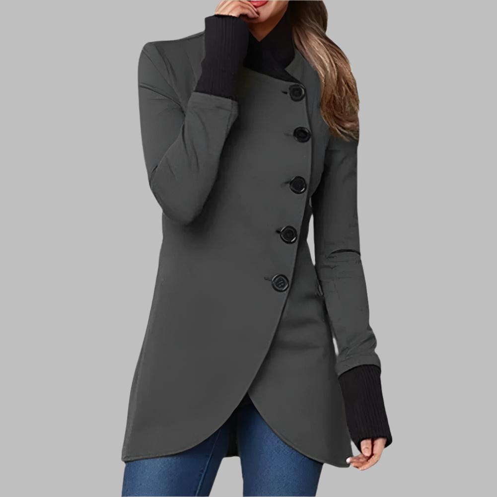 Elegante Damenjacke Mit Hochem Kragen
