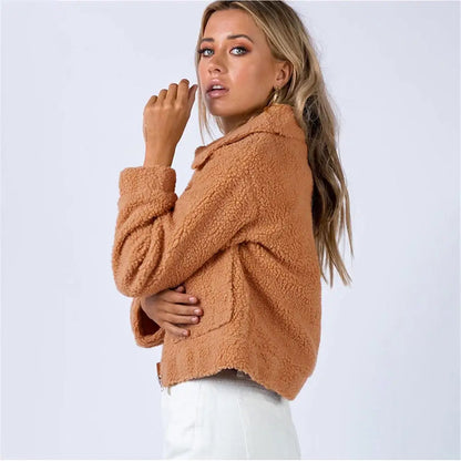 Modische Bomberjacke Sherpa Fleece - IdealeKleiden
