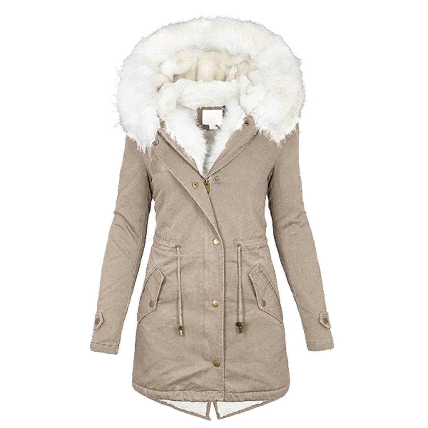 Wintermantel Lang Kapuzenparka Damenschutz