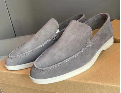 Bequeme Herren Halbschuhe Wildleder Slipper