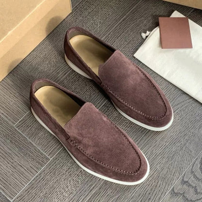 Bequeme Herren Halbschuhe Wildleder Slipper