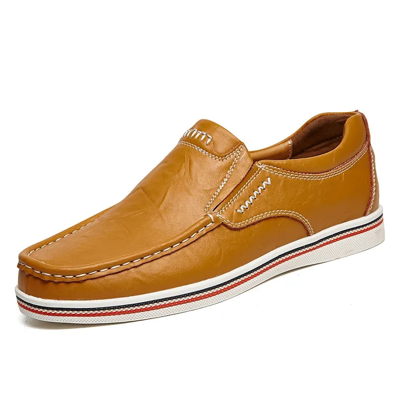 Bequeme Leder Halbschuhe Herren Slip On