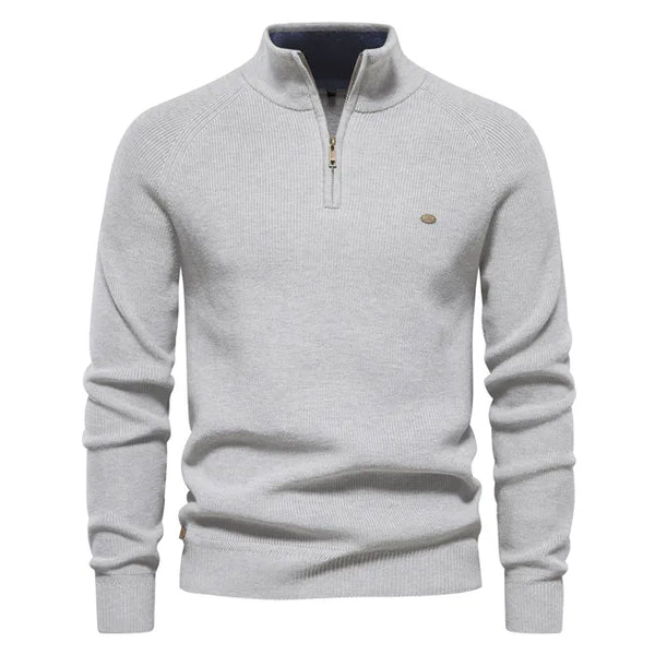 Herren Strickpullover Warm Baumwolle Quarter Zip