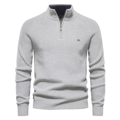 Herren Strickpullover Warm Baumwolle Quarter Zip