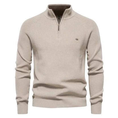 Herren Strickpullover Warm Baumwolle Quarter Zip