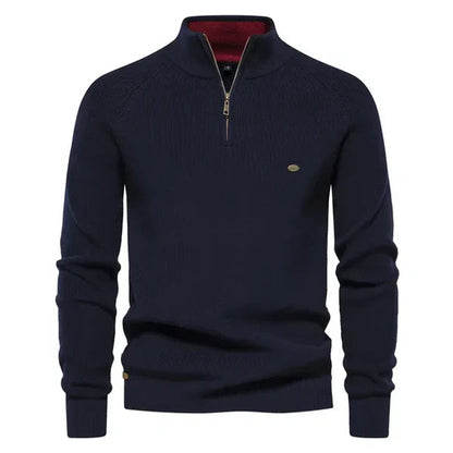 Herren Strickpullover Warm Baumwolle Quarter Zip