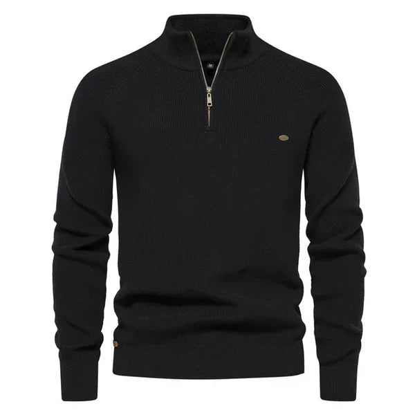Herren Strickpullover Warm Baumwolle Quarter Zip