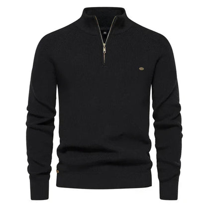 Herren Strickpullover Warm Baumwolle Quarter Zip