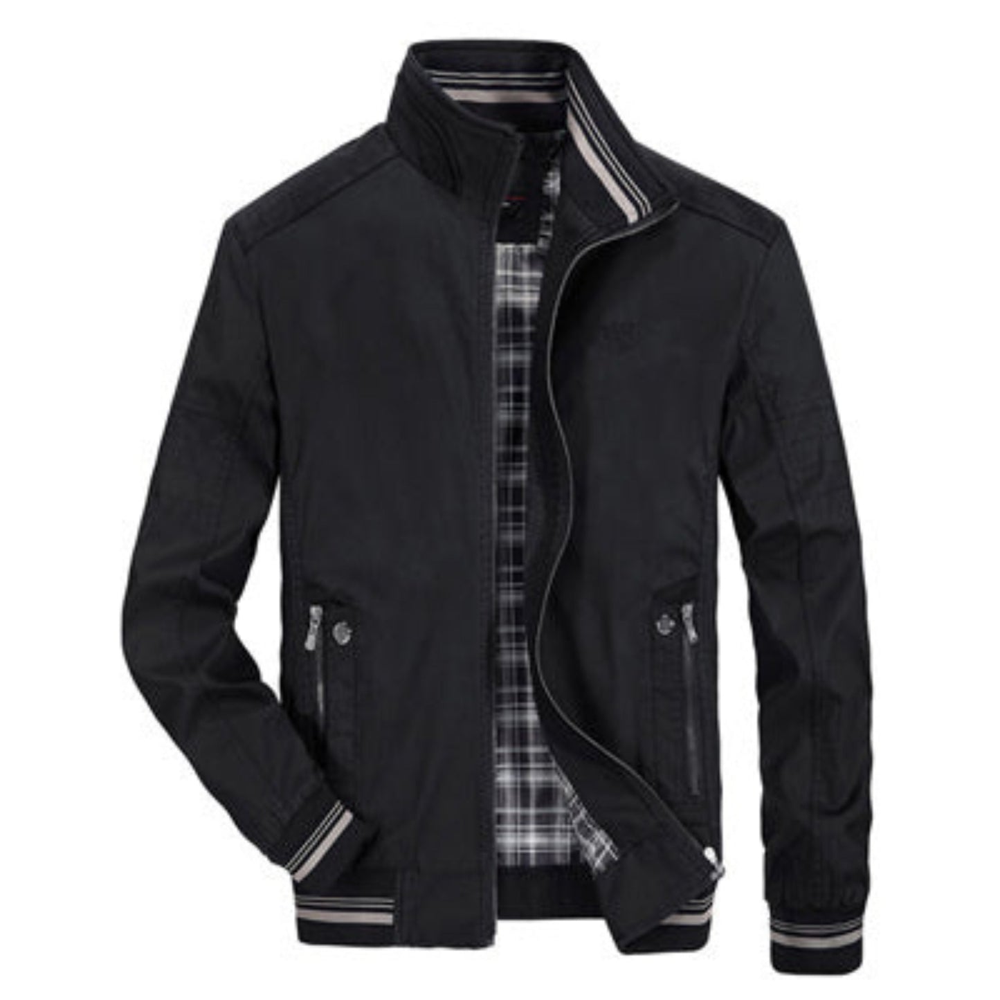 Herren Bomberjacke Winddicht Zip Up Sportlich
