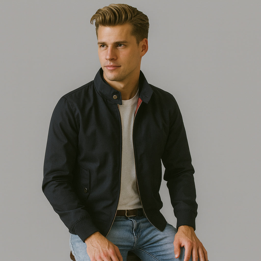 Herren Bomberjacke Reißverschluss Herbst Modell - IdealeKleiden