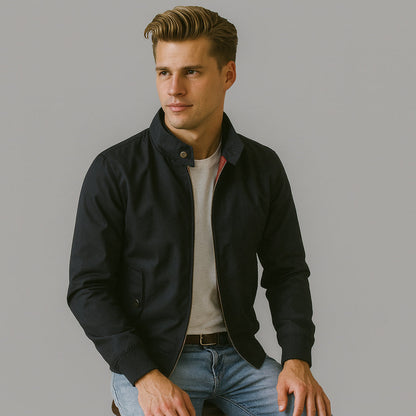 Herren Bomberjacke Reißverschluss Herbst Modell - IdealeKleiden