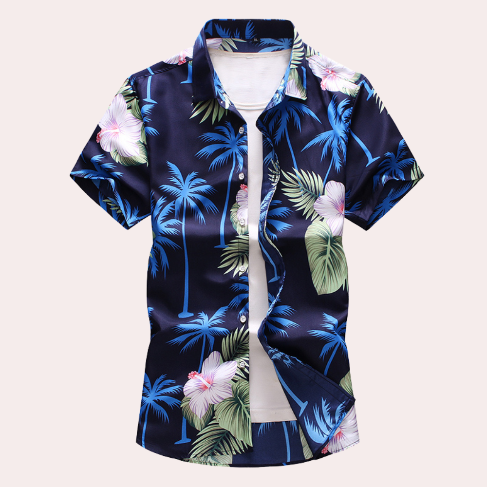 Farbenfrohes Hawaiihemd Kurzarm Sommer