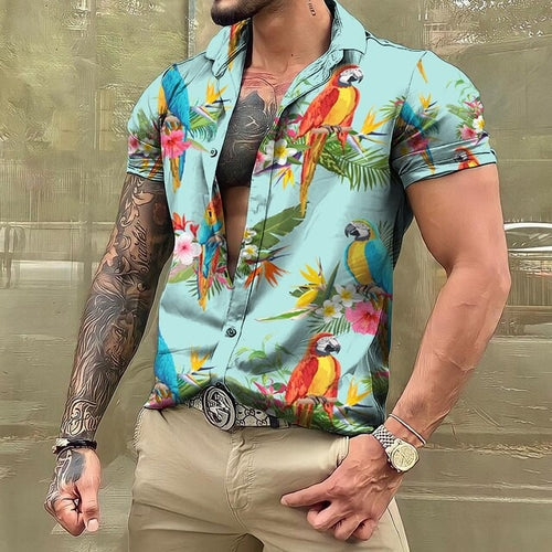 Hawaiihemd Kurzarm Bedruckt Herren