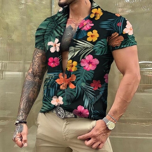 Hawaiihemd Kurzarm Bedruckt Herren