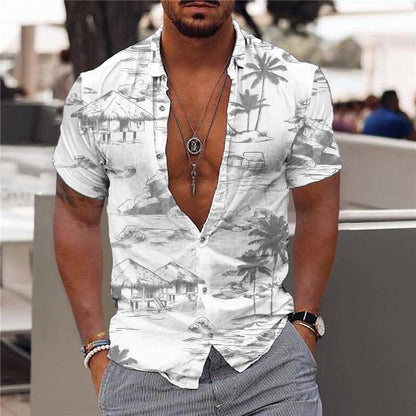 Hawaiihemd Kurzarm Sommer Hemd für Herren
