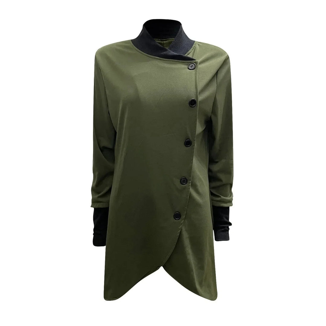 Modische Damenjacke Knopfverschluss - IdealeKleiden