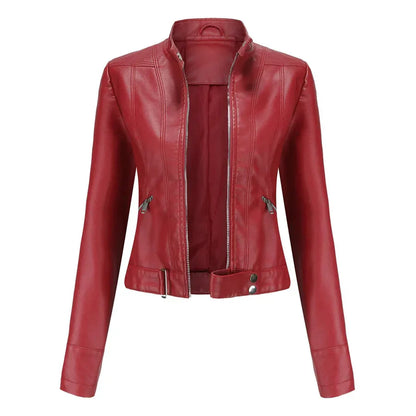 Elegante Damen Jacke Vegan Leder Stil