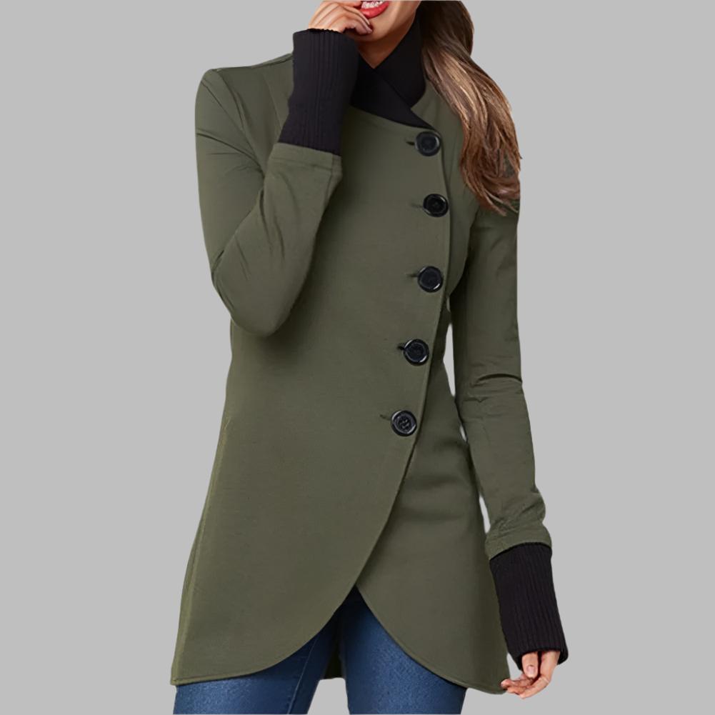 Elegante Damenjacke Mit Hochem Kragen