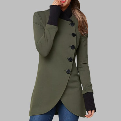 Elegante Damenjacke Mit Hochem Kragen
