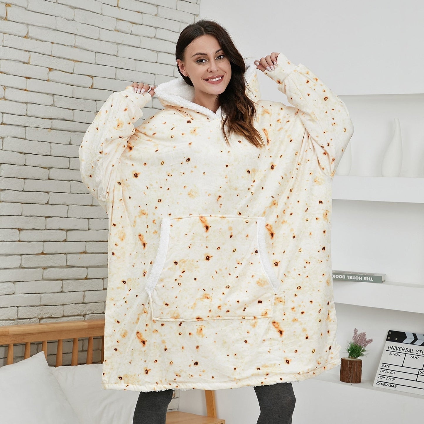 Große Damen Pullover Oversize Kapuze