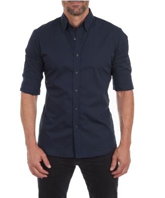 Herren Langarmhemd Modern Knöpfe