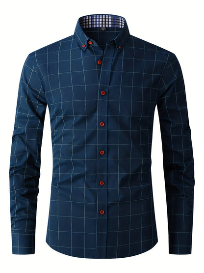 Herren Oxford Hemd Slim Fit Langarm