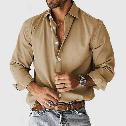 Herren Leinenhemd Langarm Elegant