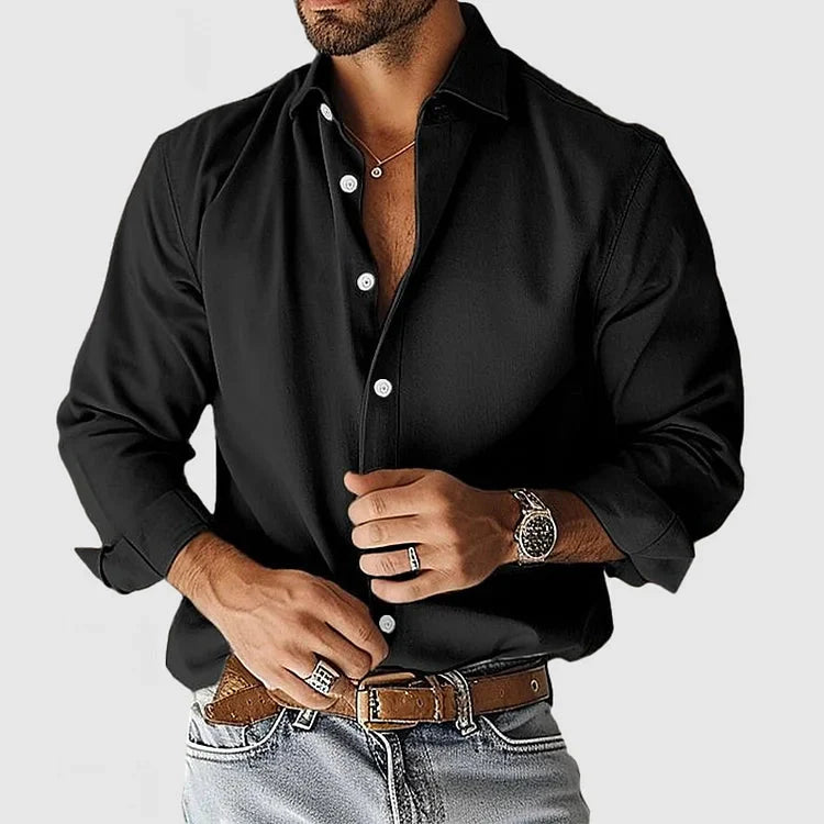 Herren Leinenhemd Langarm Elegant - IdealeKleiden