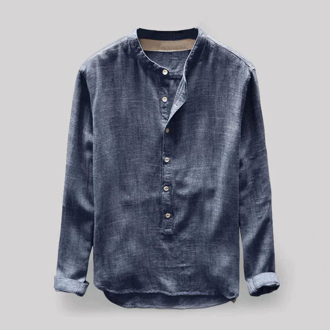 Herren Hemd Langarm Henley Style - IdealeKleiden