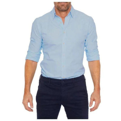 Elegantes Herrenhemd Langarm Knitterfrei