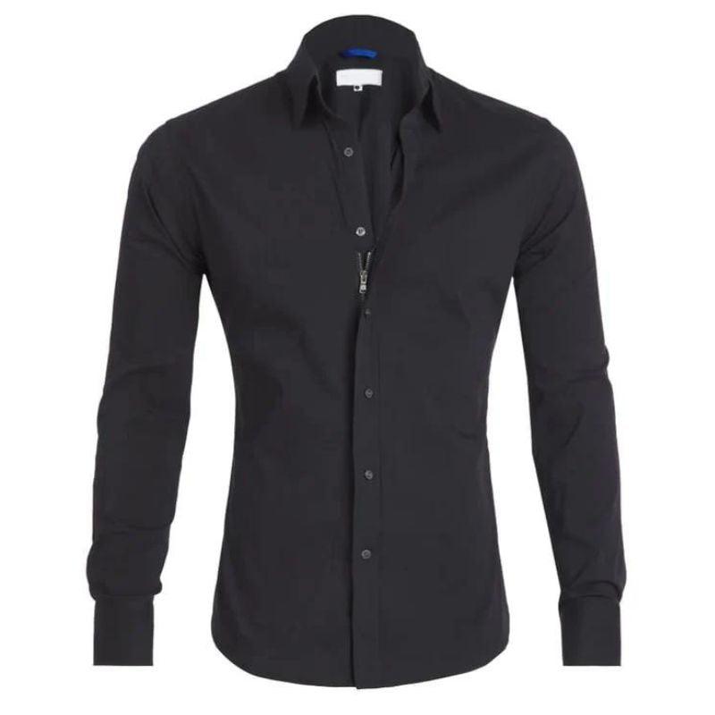 Elegantes Herrenhemd Langarm Knitterfrei