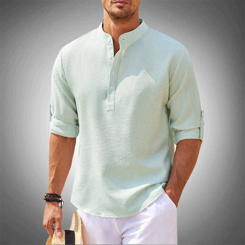 Herren Hemd Lässig Langarm Button Down Style