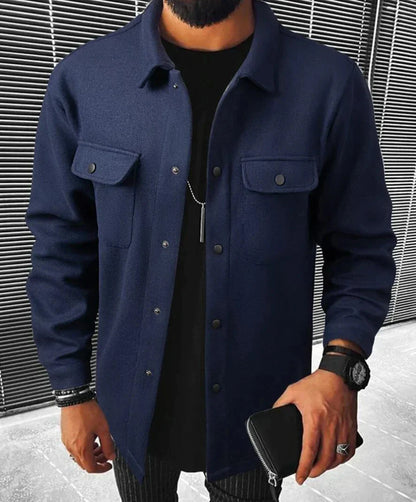 Herren Hemdjacke Warm Langarm Button Down