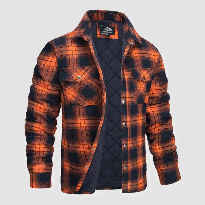 Herren Steppjacke Kariert Warm Isoliert