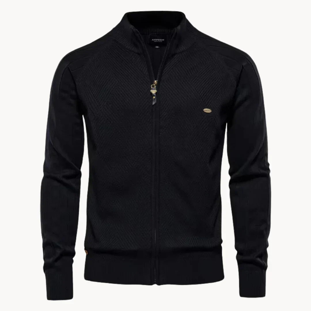 Feine Strickjacke Reißverschluss Modern Stehkragen